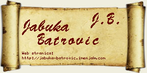 Jabuka Batrović vizit kartica